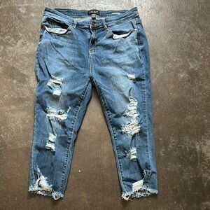 Distressed Blue Jeans